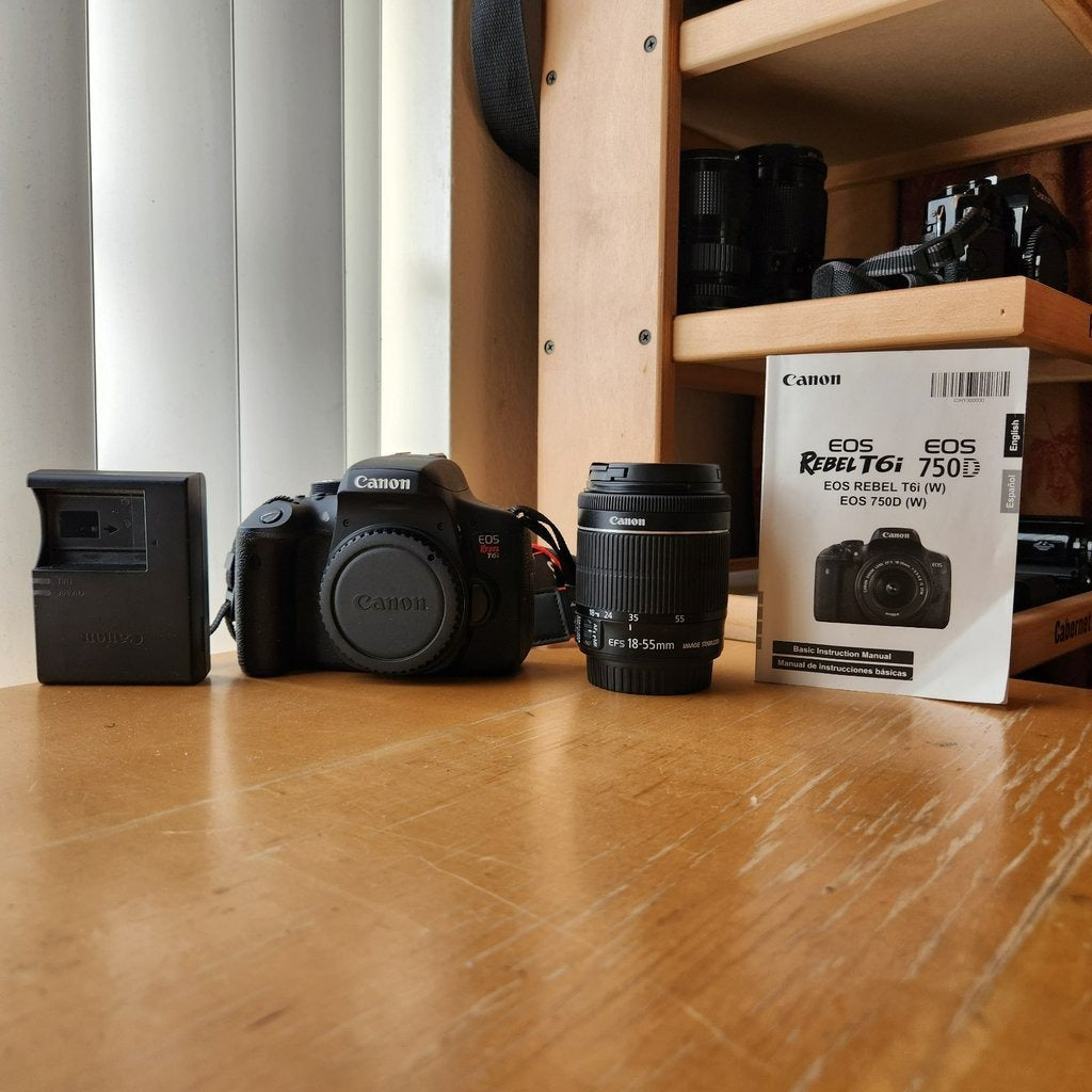 🍇 ₊˚💜 Canon EOS Rebel T6i / 750D Digital Camera with EF-S 18-55mm IS Lens 🍥 🎀📷