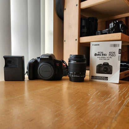 🍇 ₊˚💜 Canon EOS Rebel T6i / 750D Digital Camera with EF-S 18-55mm IS Lens 🍥 🎀📷